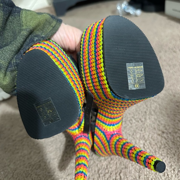 Pleaser Multicolor Beaded Platform Heels stripper heels - Picture 10 of 11